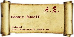 Adamis Rudolf névjegykártya
